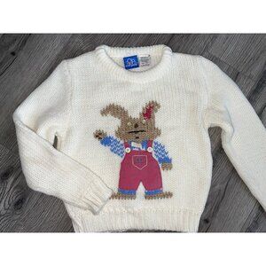 Vintage Ocean Pacific Kids Unisex Size 4 Knit‎ Sweater Bunny Rabbit Easter